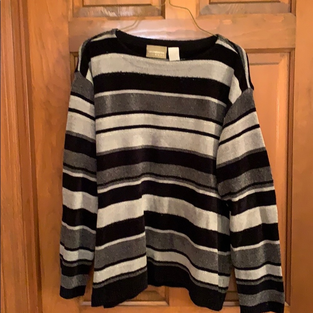 Liz Claiborne sweater.  Black, gray and silver. -  3/20